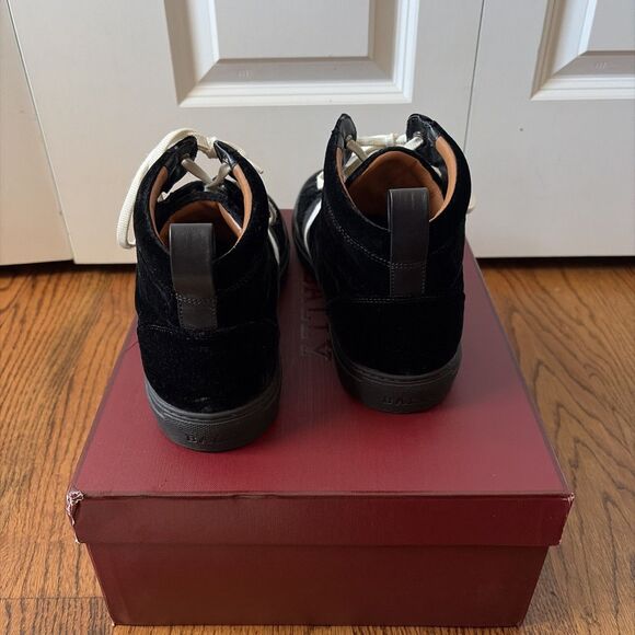 Bally Hedern Men’s Black Mix Silk Fabric High-Top Sneaker Size 12D - Picture 4 of 7